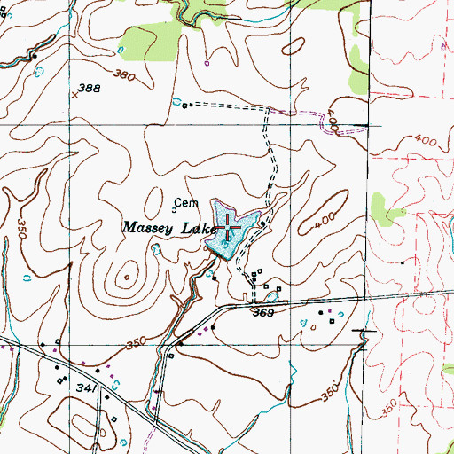 Topographic Map of Massey Lake, TN