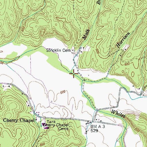 Topographic Map of Math Branch, TN
