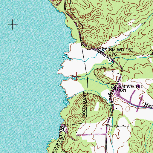 Topographic Map of Matheny Branch, TN