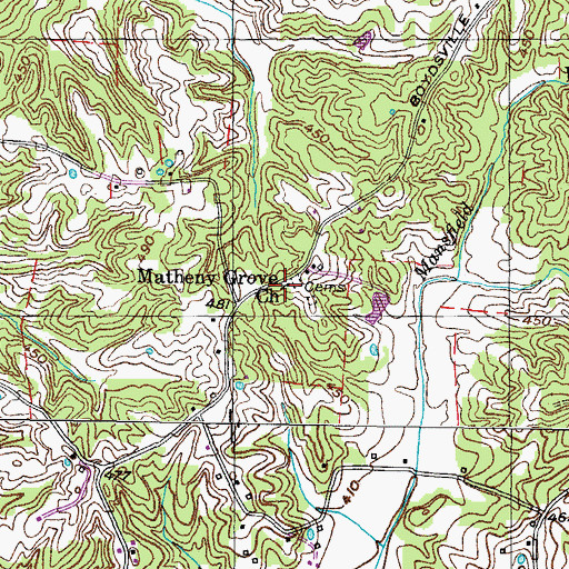 Topographic Map of Matheny Grove Church, TN