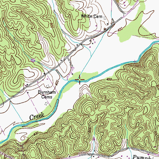 Topographic Map of Mathews Branch, TN