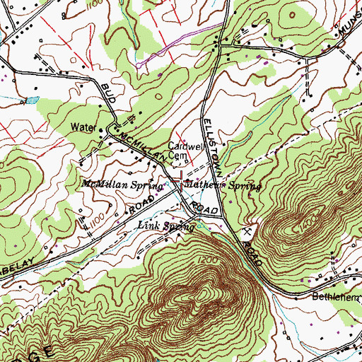 Topographic Map of Mathews Spring, TN