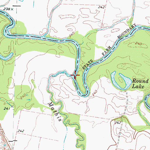 Topographic Map of Mathis Creek, TN