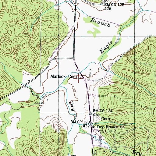 Topographic Map of Matlock Cemetery, TN