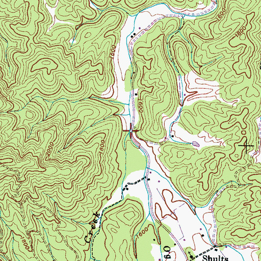 Topographic Map of Matthew Creek, TN