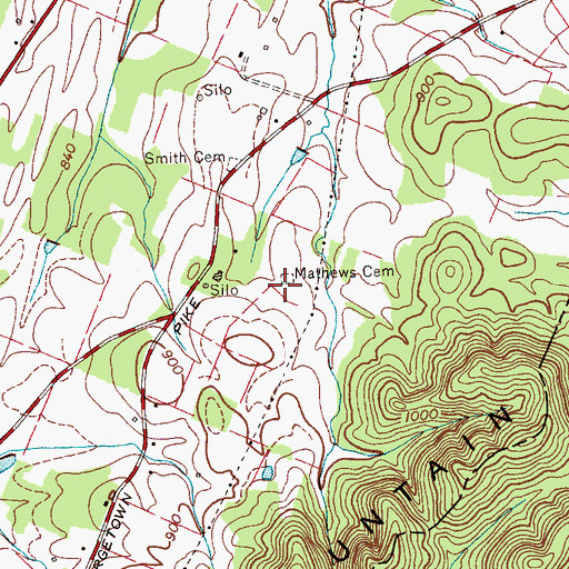 Topographic Map of Matthews Cemetery, TN