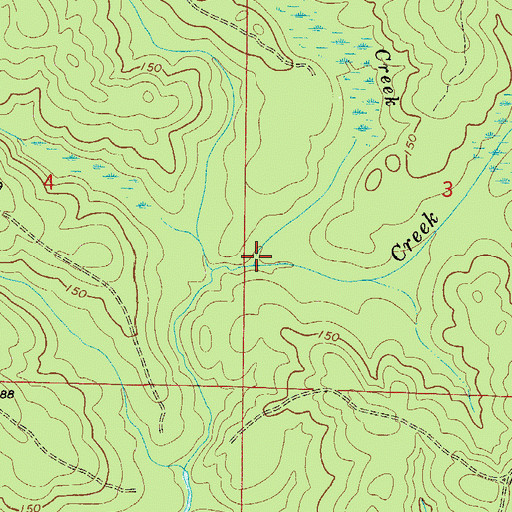 Topographic Map of Yellow Water Creek, FL