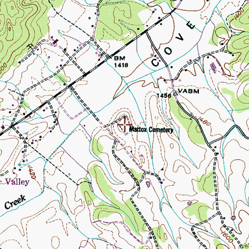 Topographic Map of Mattox Cemetery, TN