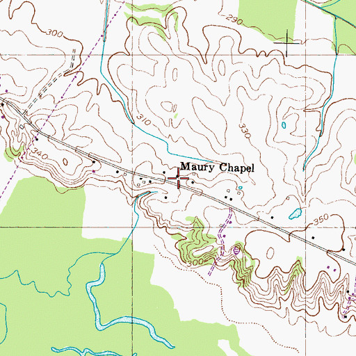 Topographic Map of Maury Chapel, TN