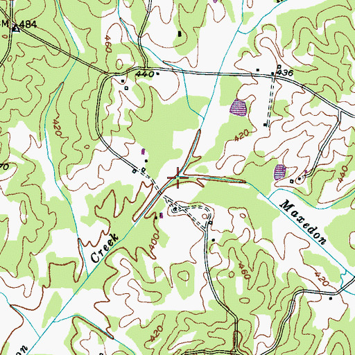 Topographic Map of Maxedon Branch, TN