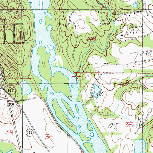 Topographic Map of Yellow Water Creek, AL