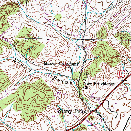 Topographic Map of Maxwell Academy, TN