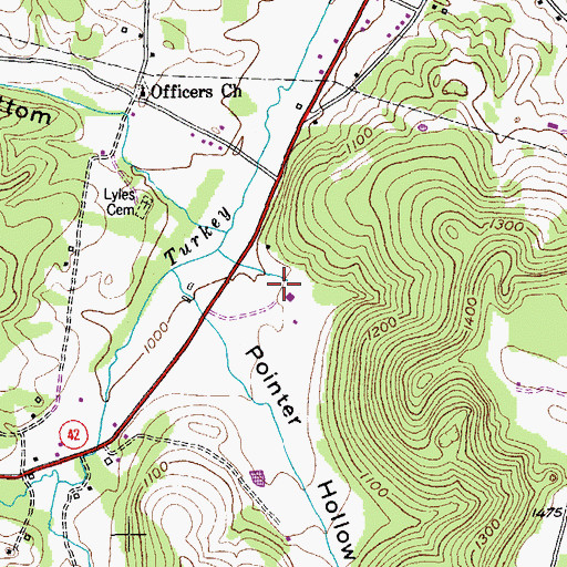 Topographic Map of Maxwell Lake, TN