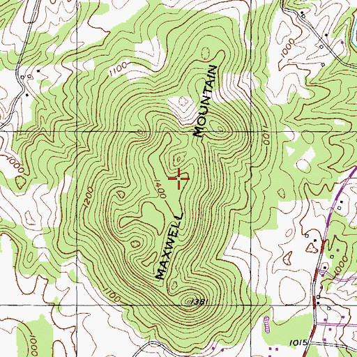 Topographic Map of Maxwell Mountain, TN