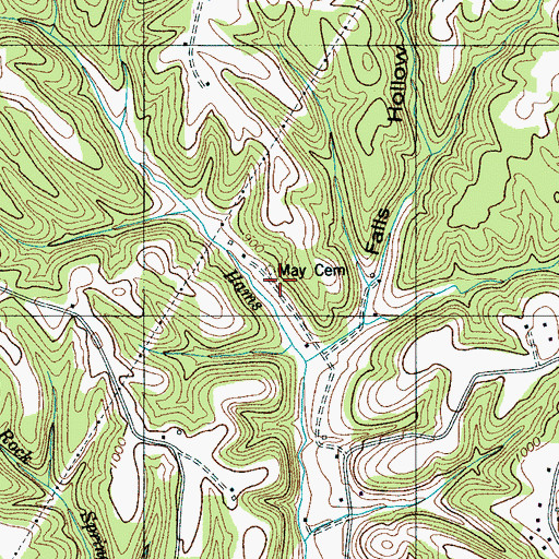 Topographic Map of May Cemetery, TN
