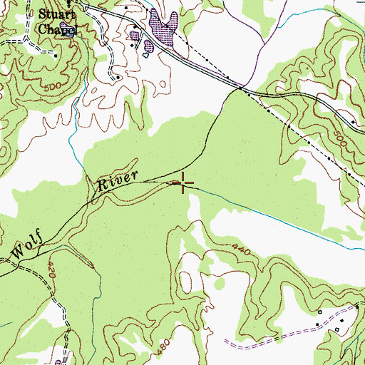Topographic Map of May Creek, TN