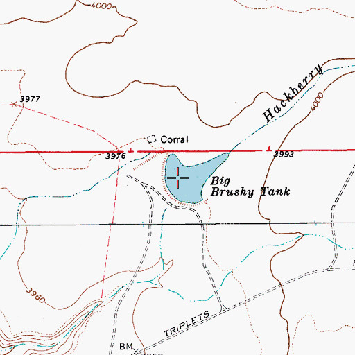 Topographic Map of Big Brushy Tank, AZ