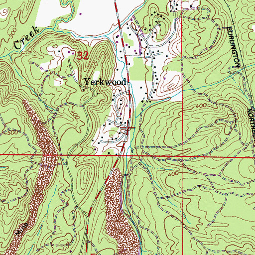 Topographic Map of Yerkwood, AL