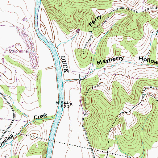 Topographic Map of Mayberry Hollow, TN