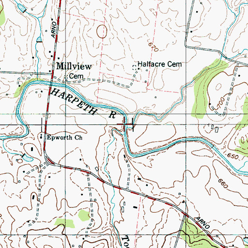 Topographic Map of Mayes Creek, TN