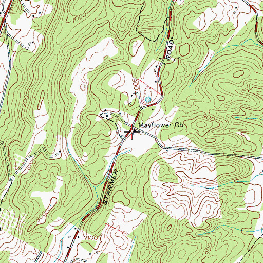 Topographic Map of Mayflower Church, TN