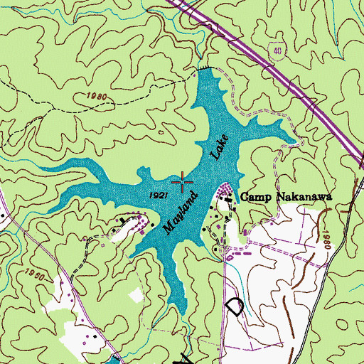 Topographic Map of Mayland Lake, TN
