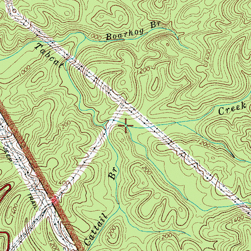Topographic Map of Maynard Creek, TN