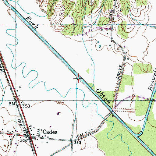Topographic Map of Mayo Branch, TN