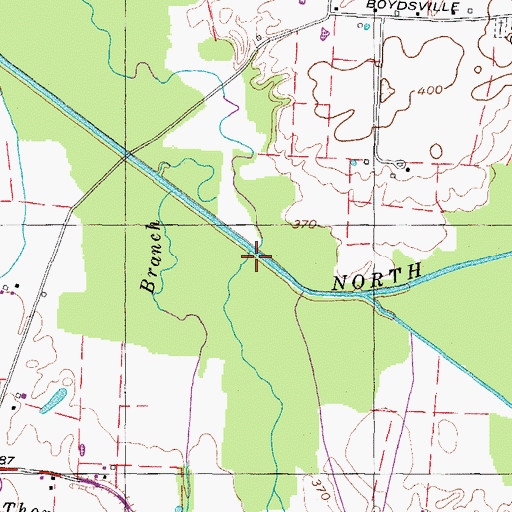 Topographic Map of Mayo Branch, TN