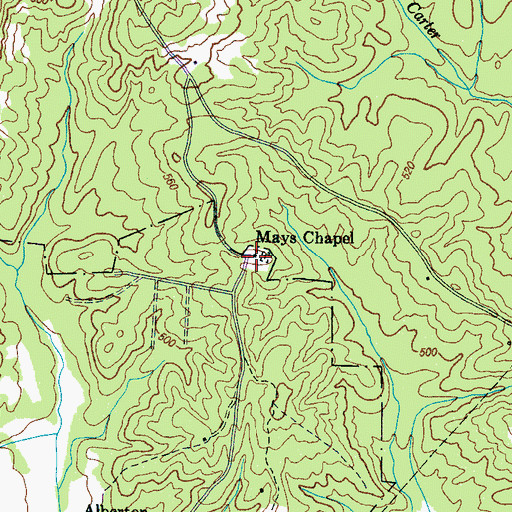 Topographic Map of Mays Chapel, TN