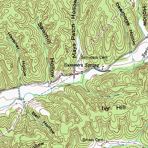 Topographic Map of Mays Patch Hollow, TN