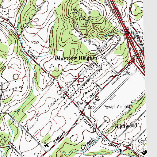 Topographic Map of Mayview Heights, TN