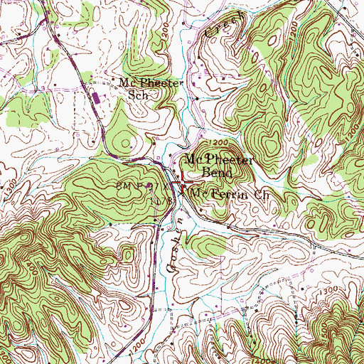 Topographic Map of McFerrin Church, TN