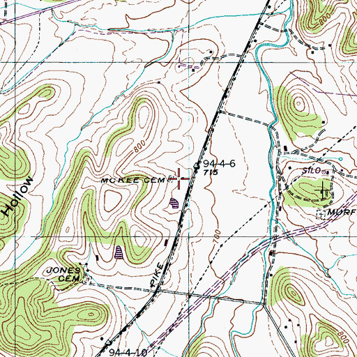 Topographic Map of McKee Cemetery, TN