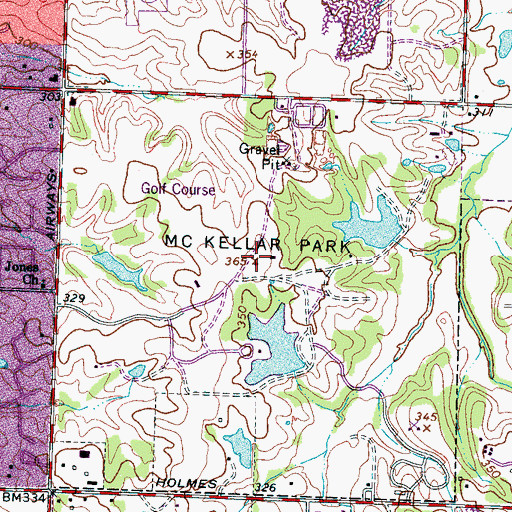 Topographic Map of McKellar Park, TN