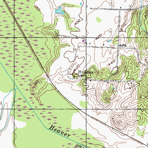Topographic Map of McAdoo Cemetery, TN