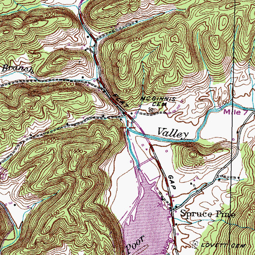 Topographic Map of McAllister Branch, TN