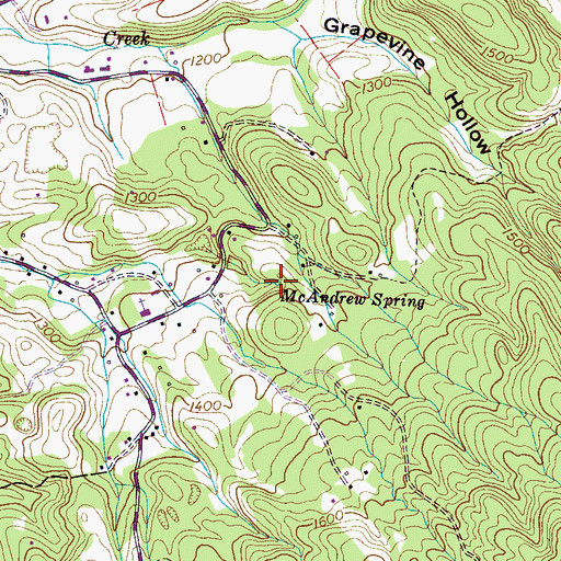 Topographic Map of McAndrew Spring, TN