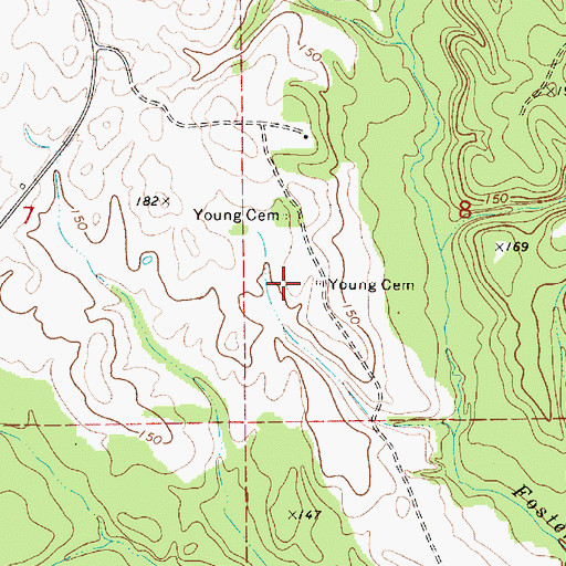 Topographic Map of Young Cemetery, AL