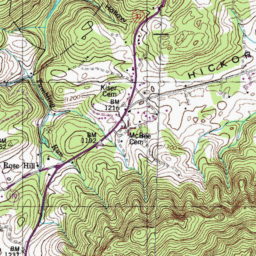 Topographic Map of McBee Cemetery, TN