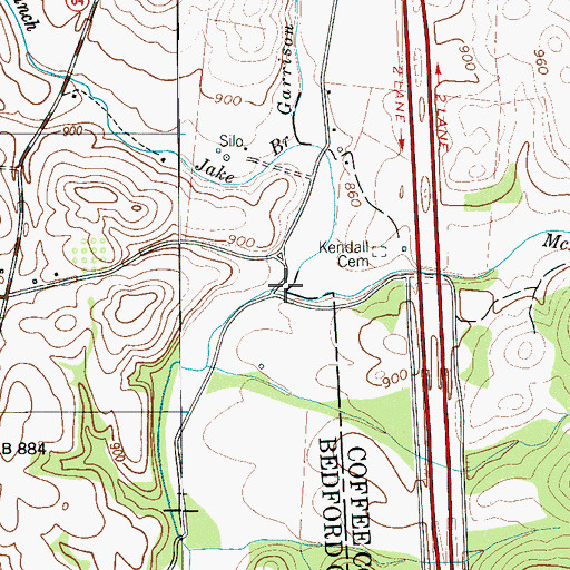 Topographic Map of McBride Branch, TN