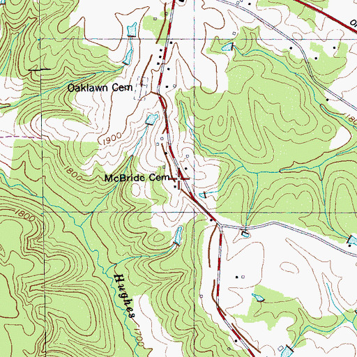 Topographic Map of McBride Cemetery, TN