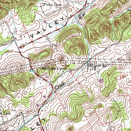 Topographic Map of McBride Cemetery, TN