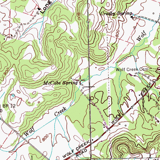 Topographic Map of McCabe Spring, TN