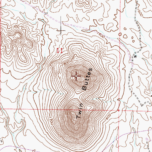 Topographic Map of Twin Buttes, AZ