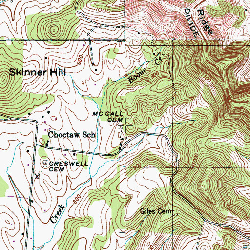 Topographic Map of McCall Cemetery, TN