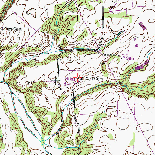 Topographic Map of McCall Cemetery, TN