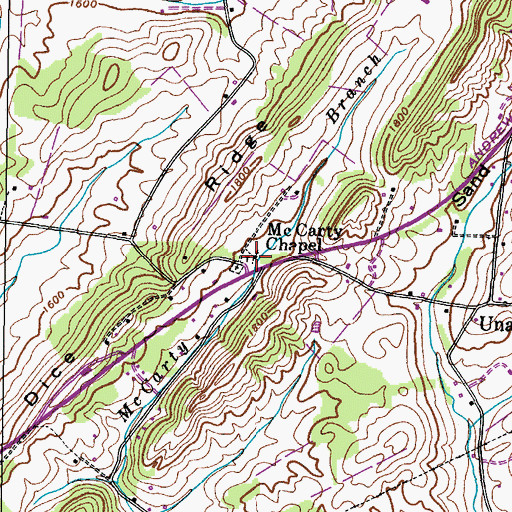 Topographic Map of McCarty United Methodist Church, TN