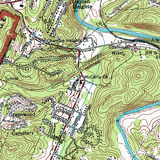 Topographic Map of McCarty Church, TN