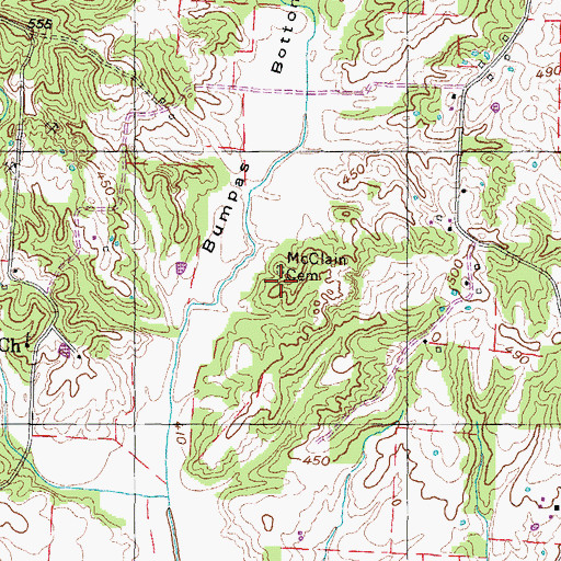 Topographic Map of McClain Cemetery, TN